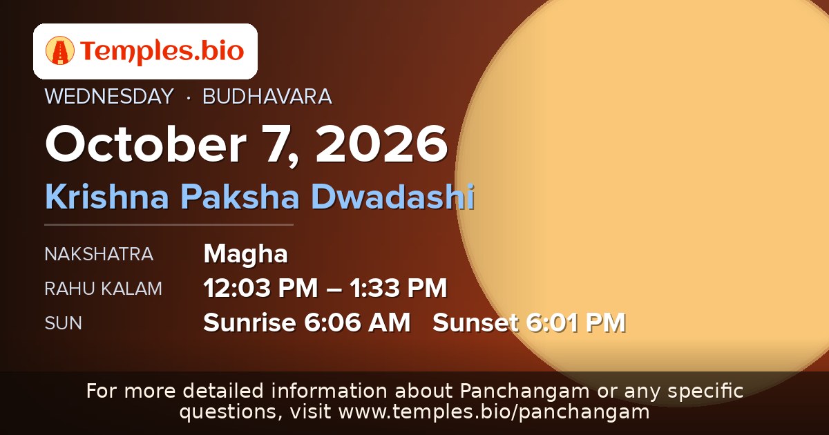 Panchangam — October 7, 2026