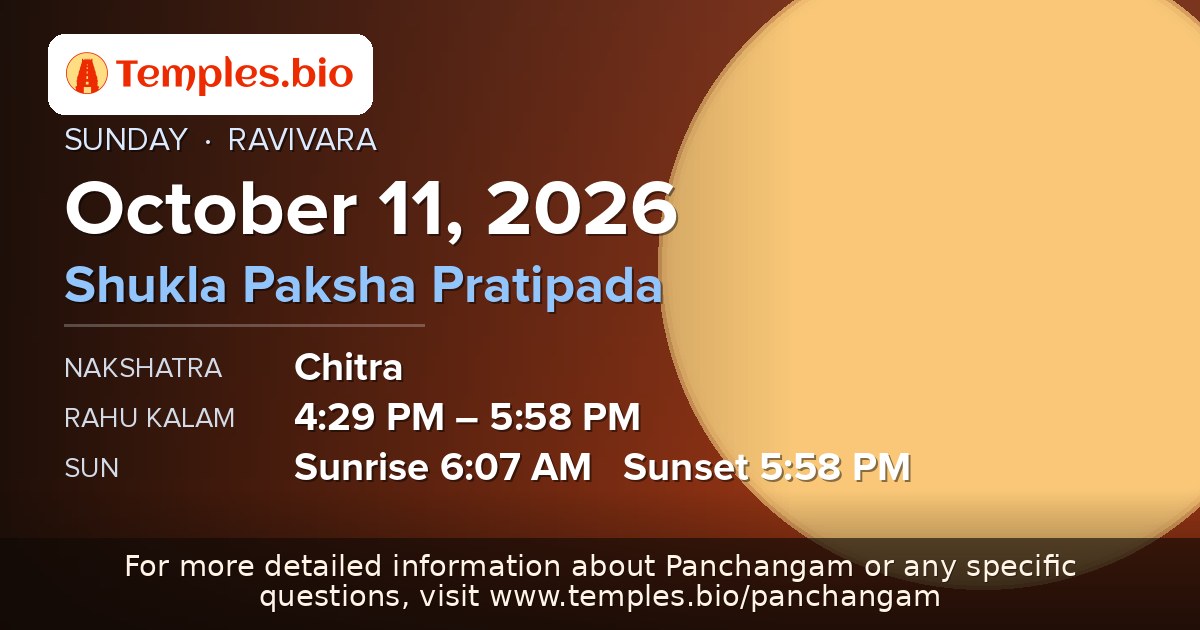 Panchangam — October 11, 2026