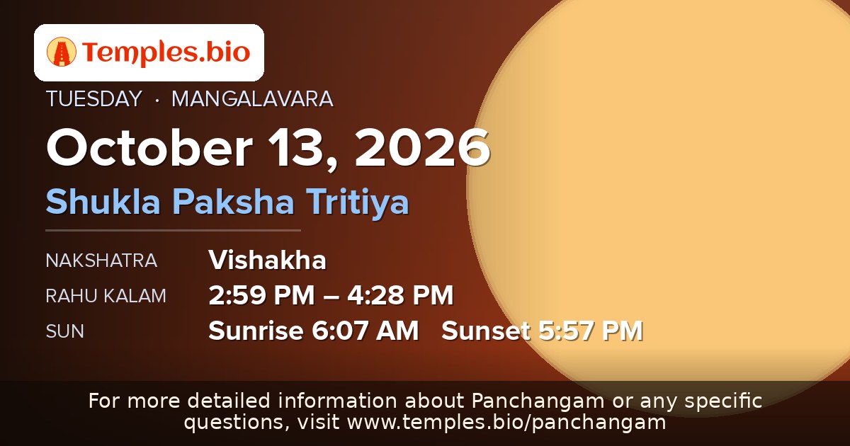 Panchangam — October 13, 2026