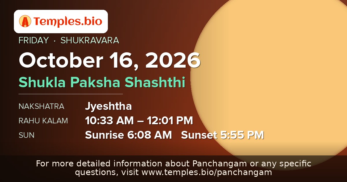Panchangam — October 16, 2026