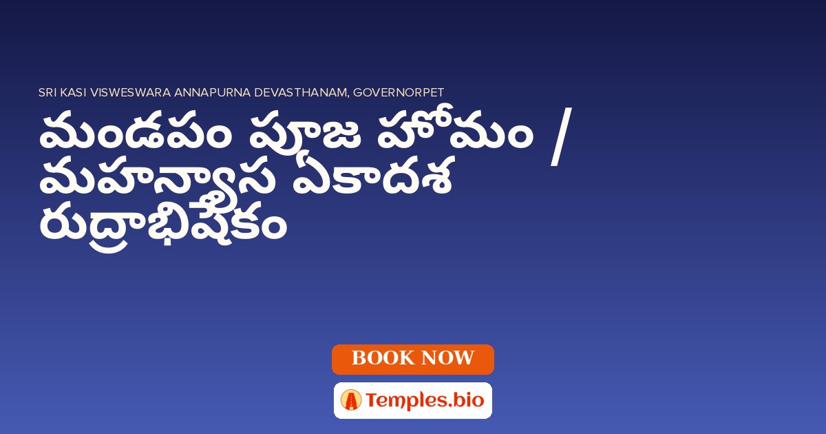 మండపం పూజ హోమం / మహన్యాస ఏకాదశ రుద్రాభిషేకం