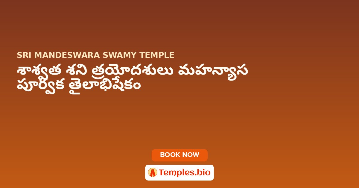 శాశ్వత శని త్రయోదశులు మహన్యాస పూర్వక తైలాభిషేకం